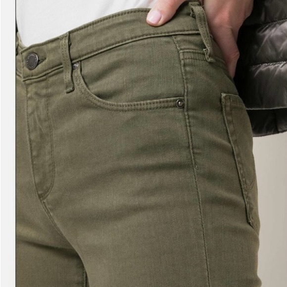 Women's AG Dark Olive Green mid-rise cigarette jeans/skinnies. Soft fabric. - Picture 2 of 8